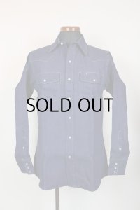 70~80'S NEW OLD STOCK! "BB BRAND"VINTAGE DENIM WESTERN SHIRTS/SIZE:15