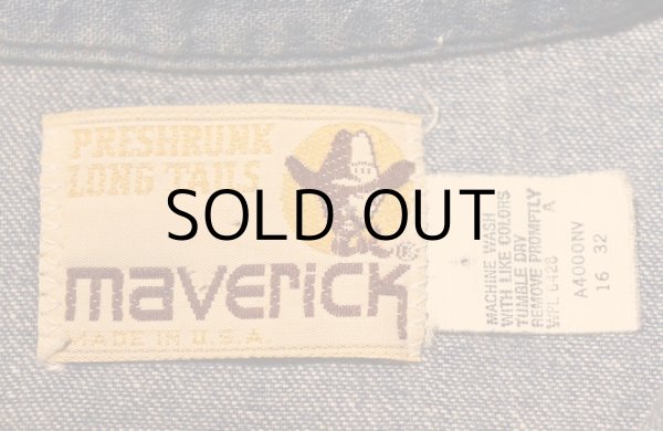 画像2: 80'S"MAVERICK"VINTAGE DENIM WESTERN SHIRTS/SIZE:16-32 (2)